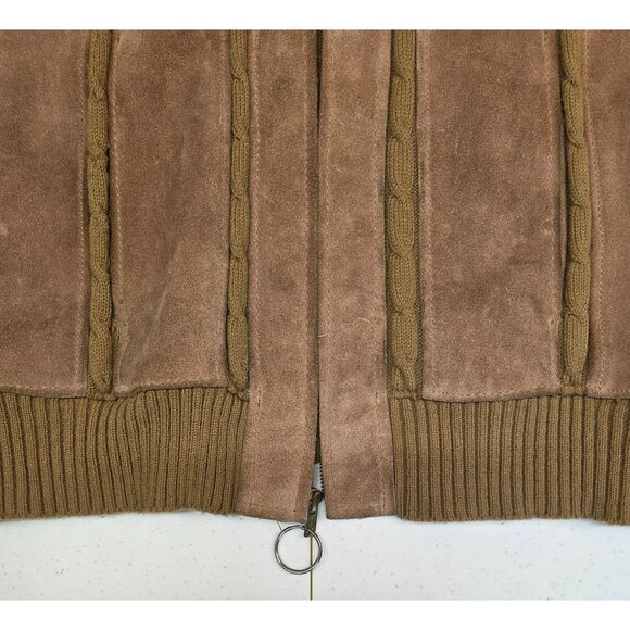 Vintage Challenger Cardigan Mens Large 38-40 Suede Knit Zip-Up Jacket 1970s-80s - Picture 14 of 14